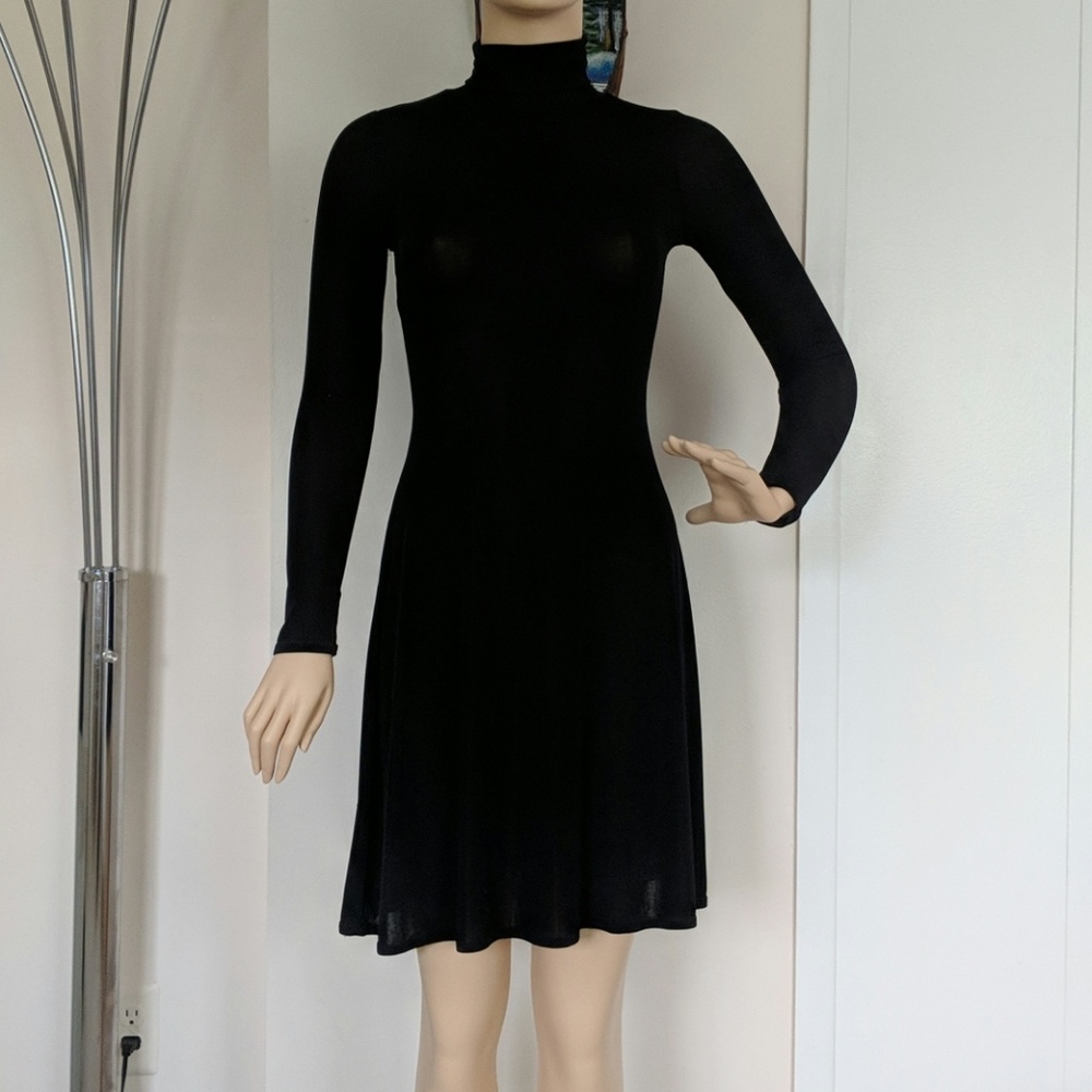 Black turtle neck dress